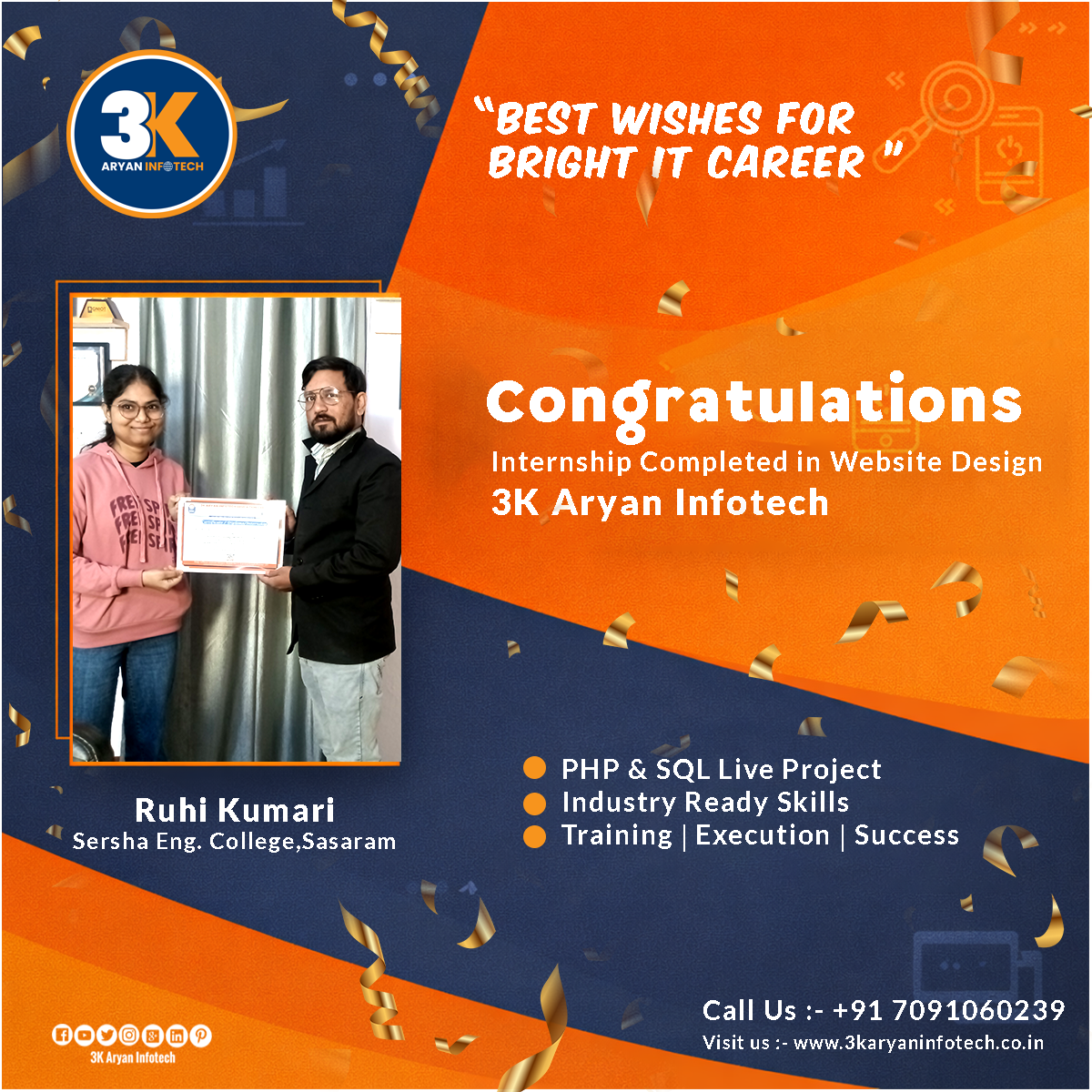 Students at 3K Aryan Infotech